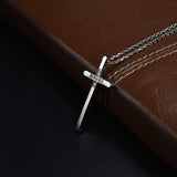 Collier croix femme 18 carats or rose rempli d’argent, longs et grands colliers croix maigres simples, idées pour sa mère, sa fille, sa sœur, sa femme 