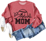 Damen Baseball Mom Sweatshirt Sport Mama Geschenk Langarmshirt