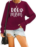 Women Dog Mom Sweatshirts Long Sleeve Shirt Blouse