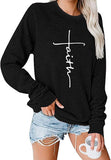 Women Long Sleeve Faith Sweatshirt Faith Jesus Shirt