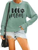 Women Dog Mom Sweatshirts Long Sleeve Shirt Blouse