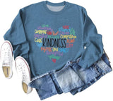 Damen Sweatshirt mit Aufschrift „Kindheit, Liebe, Herz“, langärmelig