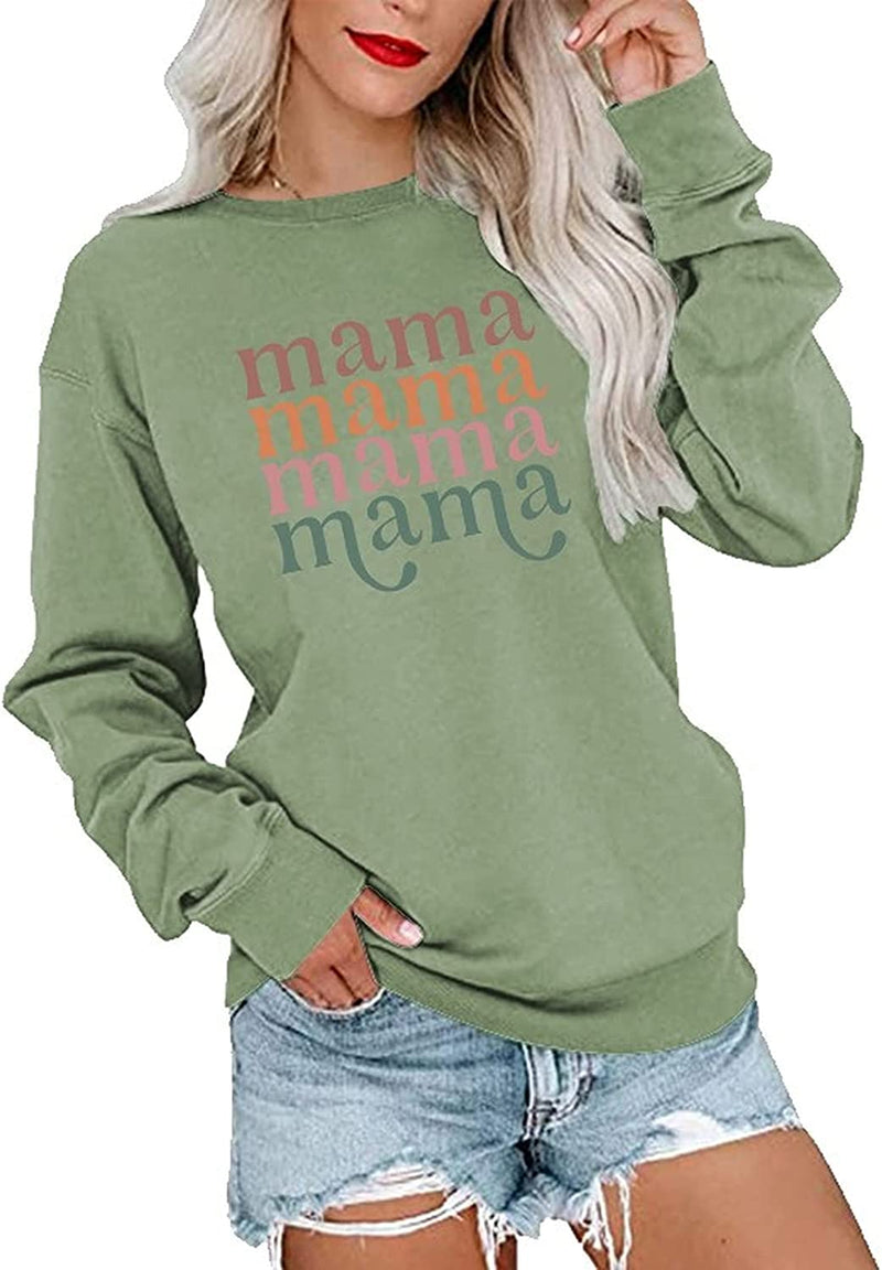 Women Mama Crewneck Sweatshirt Gift Shirt