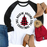 Langärmlige Rockin Around The Christmas Tree-Bluse für Damen