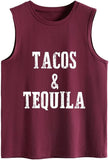 Tacos und Tequila Tank Tops Frauen Grafik Trinken Shirt