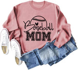 Damen Baseball Mom Sweatshirt Sport Mama Geschenk Langarmshirt