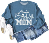 Damen Baseball Mom Sweatshirt Sport Mama Geschenk Langarmshirt