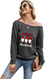 Women Merry Christmas Fashion Shirt Christmas Gnomes Graphic Blouse
