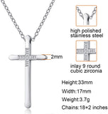 Collier croix femme 18 carats or rose rempli d’argent, longs et grands colliers croix maigres simples, idées pour sa mère, sa fille, sa sœur, sa femme 