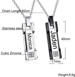 Collier pendentif en acier inoxydable pour Couples, ensemble de colliers assortis personnalisés pour Couple avec nom et Date gravée
