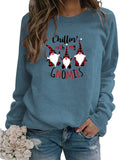 Damen Langarmshirt „Chillin with My Gnomes“ Weihnachtspullover Weihnachtsshirt