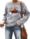 Camper chemise de noël femmes joyeux noël Buffalo Plaid léopard Camper bonhomme de neige sweat