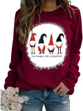 Women Christmas Gnomes Sweatshirt Just Hanging with My Gnomies Shirt