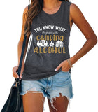 Women You Know What Rhymes with Camping Alcohol Tank Shirt for Women Drinking Shirt for Women