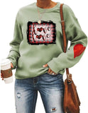 Buffalo Plaid Love Hearts Sweatshirt Women Valentines Day Shirts