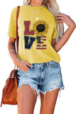 American Flag Love Shirt Women 4th of July Independence Day Tees Tops