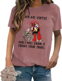 Funny Chicken Coffee Shirt Women Farmer Chicken Gift Tee Tops