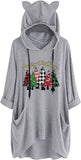 Buffalo Plaid Christmas Tree Hoodie Merry Christmas Shirt with Pockets