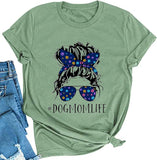Women Dog Mom Life T-Shirt Cute Graphic Shirt for Dog Lovers