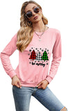 Women Be Merry Shirt Long Sleeve Buffalo Plaid Christmas Blouse