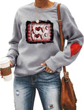 Buffalo Plaid Love Hearts Sweatshirt Women Valentines Day Shirts