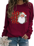 Sweat-shirt Vintage Santa pour femmes, chemise Ho Ho Ho joyeux noël