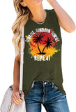 Women Sunrise Sunburn Sunset Repeat Graphic Tank Top
