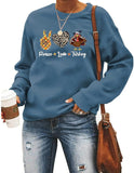 Sweatshirt mit Aufschrift „Peace Love Turkey“ für Damen, Thanksgiving-Grafik, Kleidungsshirt