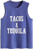 Tacos und Tequila Tank Tops Frauen Grafik Trinken Shirt