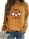 Damen Langarmshirt „Chillin with My Gnomes“ Weihnachtspullover Weihnachtsshirt