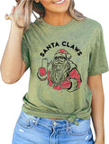 Women Long Sleeve Santa Cute Sweatshirt Christmas Santa Sweatshirt