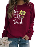 Women Long Sleeve You are The Light of The World Sweatshirt Sunflower Sweatshirt