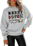 Merry Drunk I'm Christmas Sweatshirt Women Christmas Light Shirt