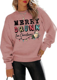 Merry Drunk I'm Christmas Sweatshirt Women Christmas Light Shirt