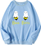 Women Boo Bees Shirt Funny Halloween Boobies Sweatshirt