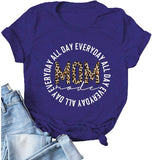 Women Mom Mode All Day Everyday T-Shirt Leopard Mom Shirt