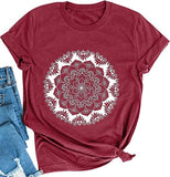 Mandala T-Shirt Bohemian Women Graphic T-Shirt