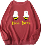 Women Boo Bees Shirt Funny Halloween Boobies Sweatshirt