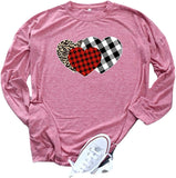 Valentine Shirt Valentine's Day Gift for Women Leopard Buffalo Plaid Valentine Heart Blouse