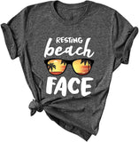 T-Shirt de plage pour femmes, chemise graphique de plage, chemise d'été