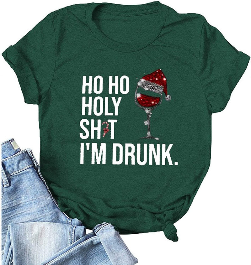 Damen HO HO Holy Shit Im Drunk Weihnachten Lustiges T-Shirt