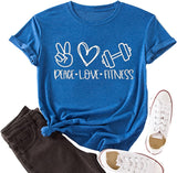 Women Peace Love Fitness Shirt Fitness Shirts