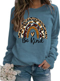 Be Kind Rainbow Sweatshirt for Women Long Sleeve Kindness Shirt