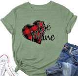 Be Mine Shirt Women Valentine's Day Buffalo Heart Tees