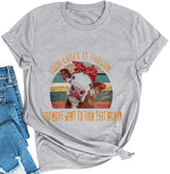 Femmes que votre fou montre, vous voudrez peut-être le rentrer dans un t-shirt graphique drôle, chemise de vache