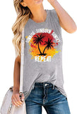 Women Sunrise Sunburn Sunset Repeat Graphic Tank Top