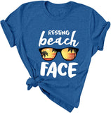 T-Shirt de plage pour femmes, chemise graphique de plage, chemise d'été