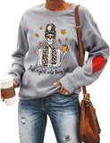 Sweat-shirt maman crâne pour femmes, juste une fille qui aime l'automne
