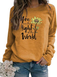Women Long Sleeve You are The Light of The World Sweatshirt Sunflower Sweatshirt