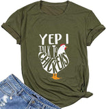 Women Yep I Talk to Chickens T-Shirt Cute Chicken Buffs Tee Gift